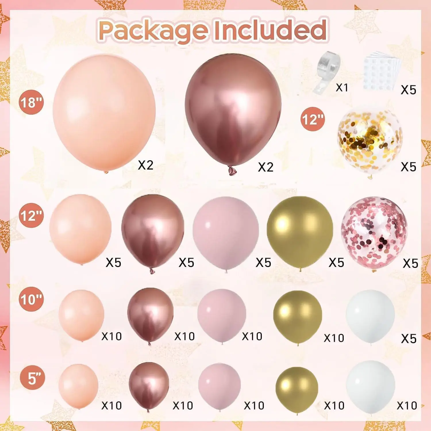 Elegant Rose Gold Balloon Garland Kit for Special Celebrations and Events