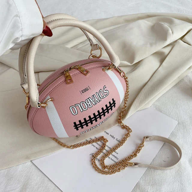 Fashion rugby shape pu women daily handbag girl purse luxury small novelty funny clutch shoulder bag