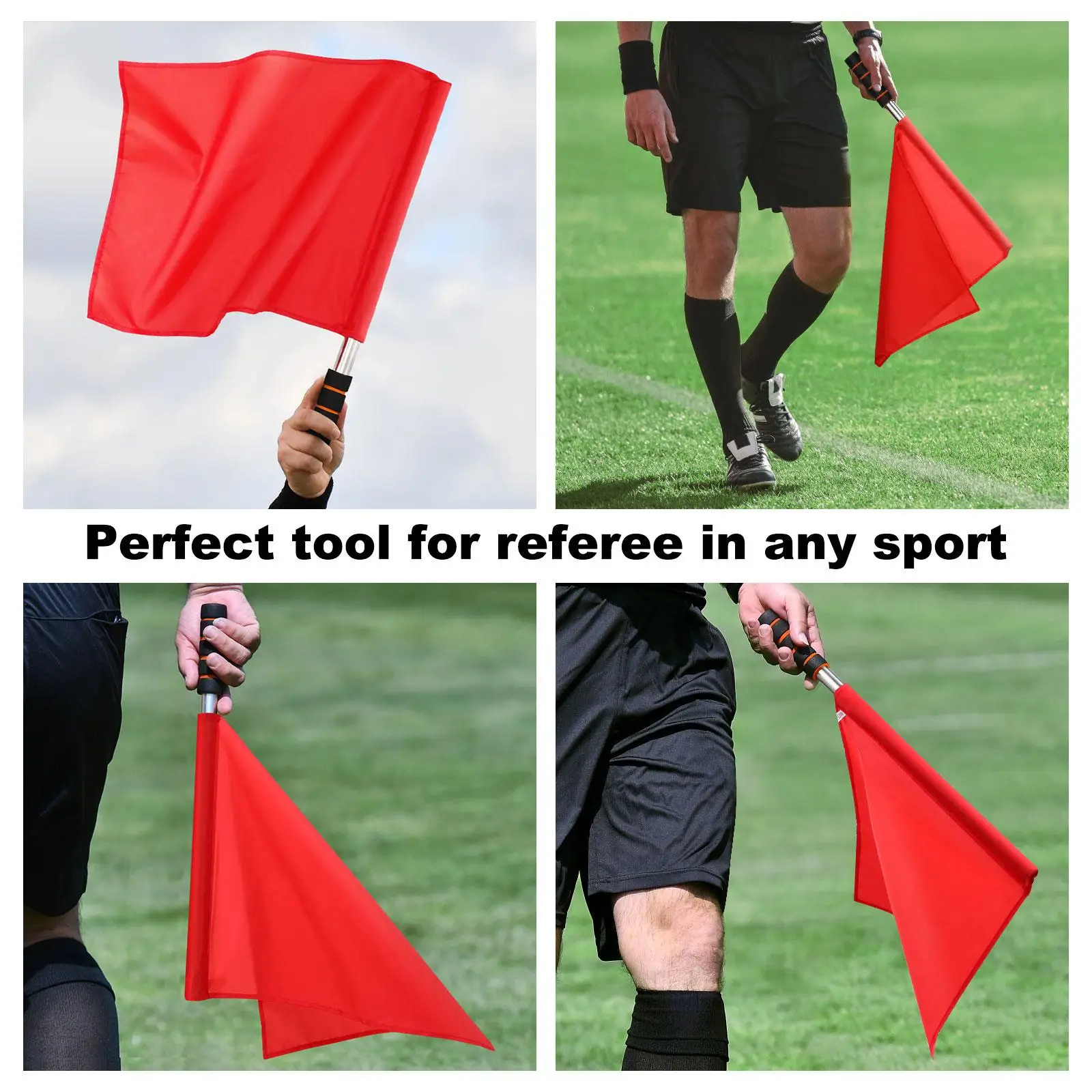 4 Pcs Referee Flags Flags Signal Hand Waving for Game Match Competition