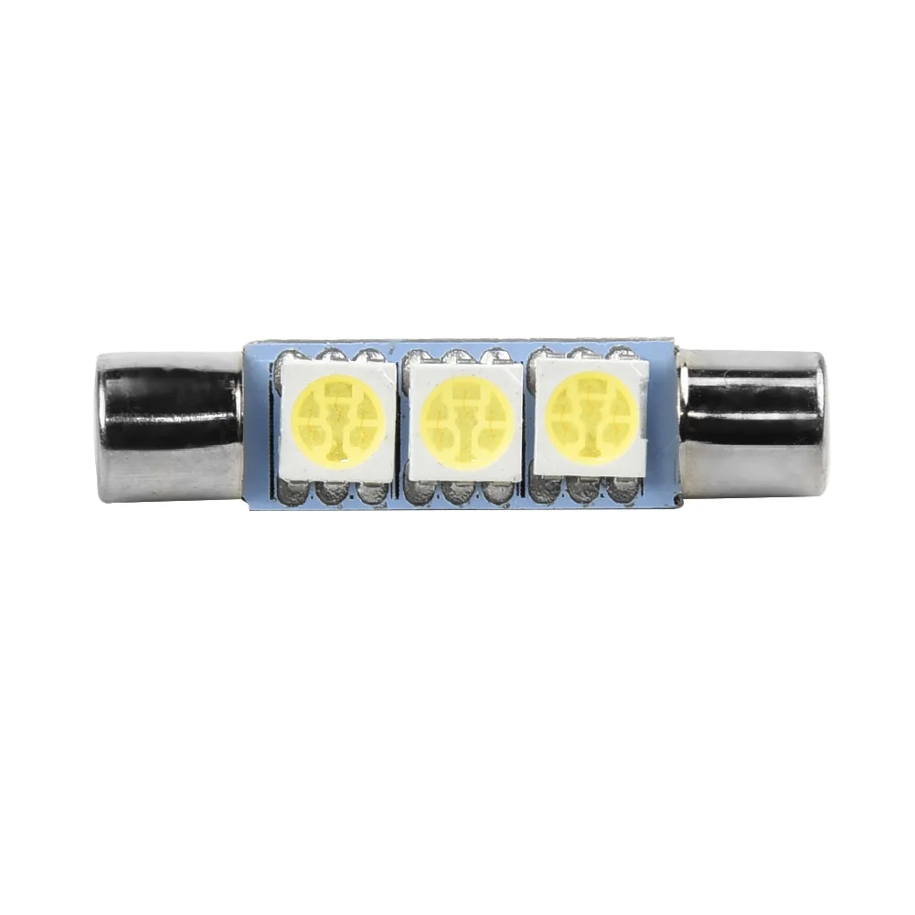 

6Pcs 3SMD Super Bright LED Xenon Bulb 12V 6000K For F30-WHP 6614F 6615F 6614 Type Small Wedge Base Car Fuse Sun Visor Bulb