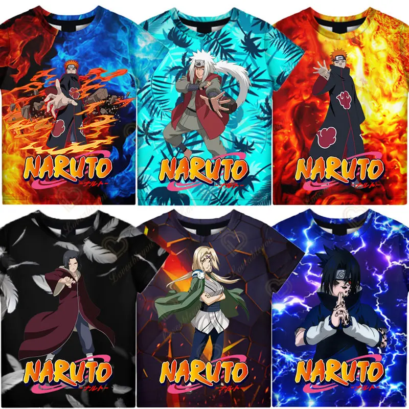 

Boys Naruto T-shirt Naruto Kakashi Children's Fashion Cosplay T-shirt Big Pill Print Summer Boys' T-Shirt