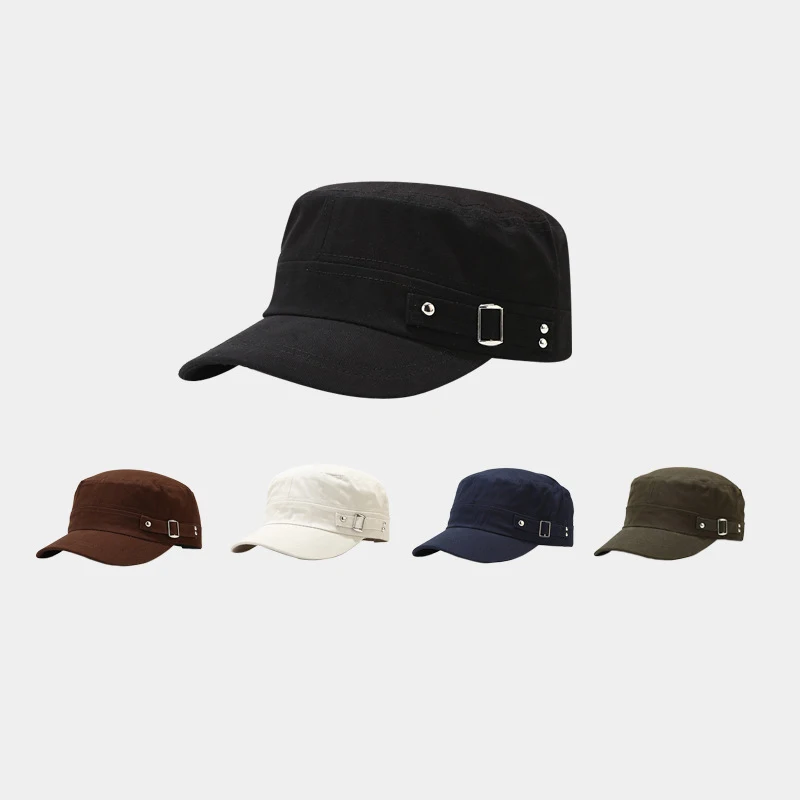 

Military Cadet Hat Flat Hat Baseball Cap For Men Vintage Breathable Sun Cap Women Adjustable Spring Autumn Classic Baseball Caps