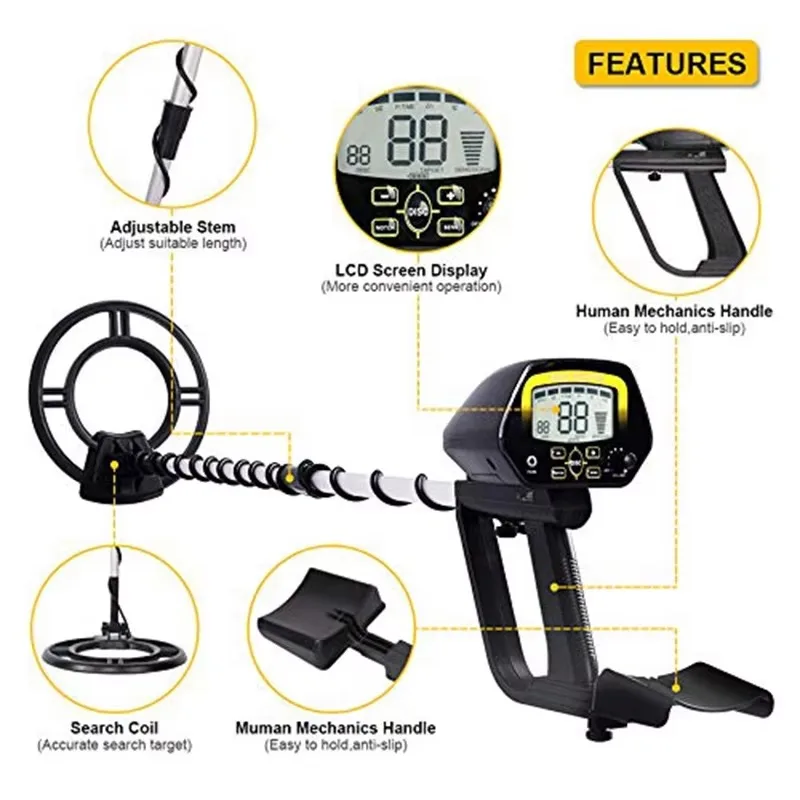 NEW Upgraded MD4060 Metal Detector Accessories Underground Metal Detector Pinpointer Gold Detectors Jewelry Treasure Hunter
