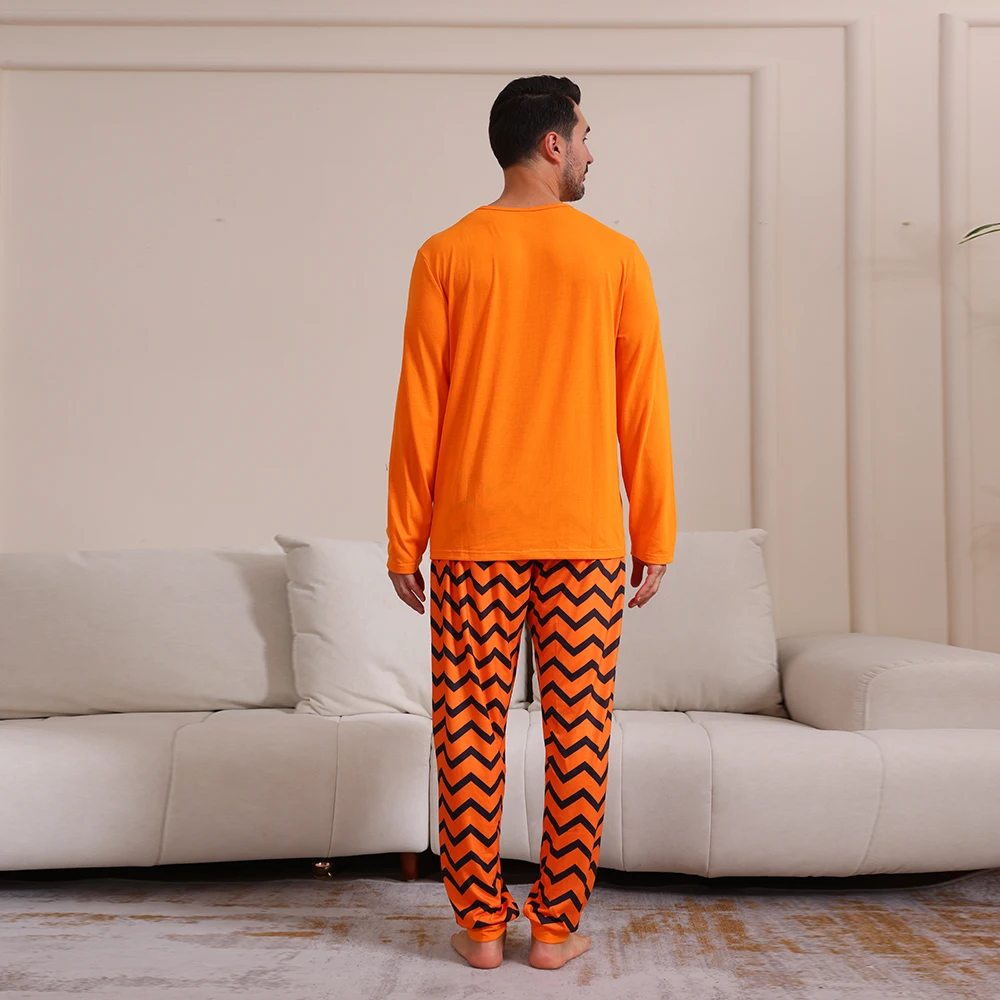 Happy Halloween Family Clothes Cartoon Print Parent-child Matching Pajamas Set 2 Pcs Suit Baby Romper Soft Sleepwear Family Look