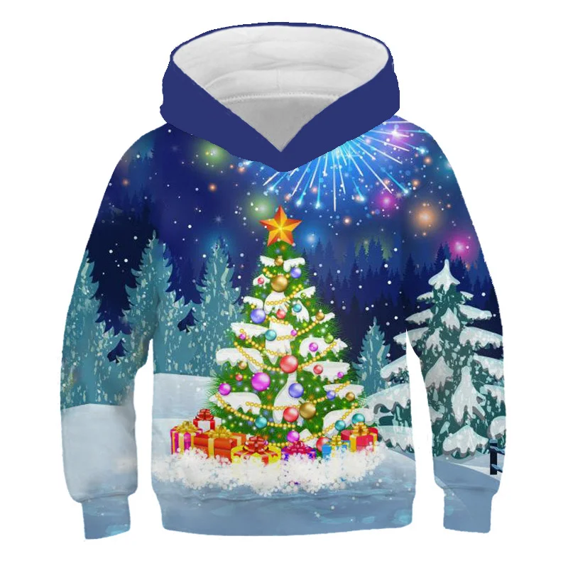 

New 3D Snowman Christmas Tree Printing Hoodies Santa Claus Reindeer Graphic Hooded Hoody Funny Sweatshirts Winter Hoodie Clothes