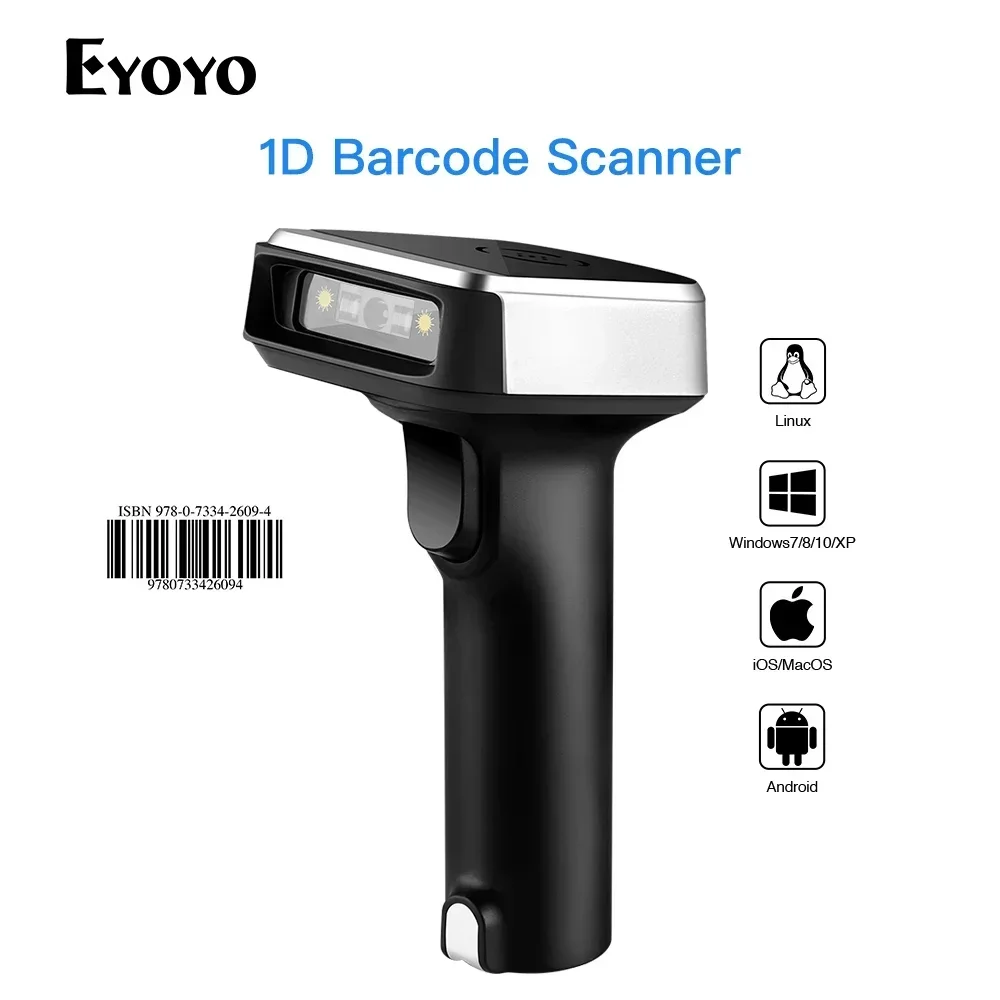 Eyoyo 1900 Barcode Scanner Wireless scaner Bar code Reader bluetooth PDF417 QR 2D Data Matrix UPC lector codigo de barra 1D Read