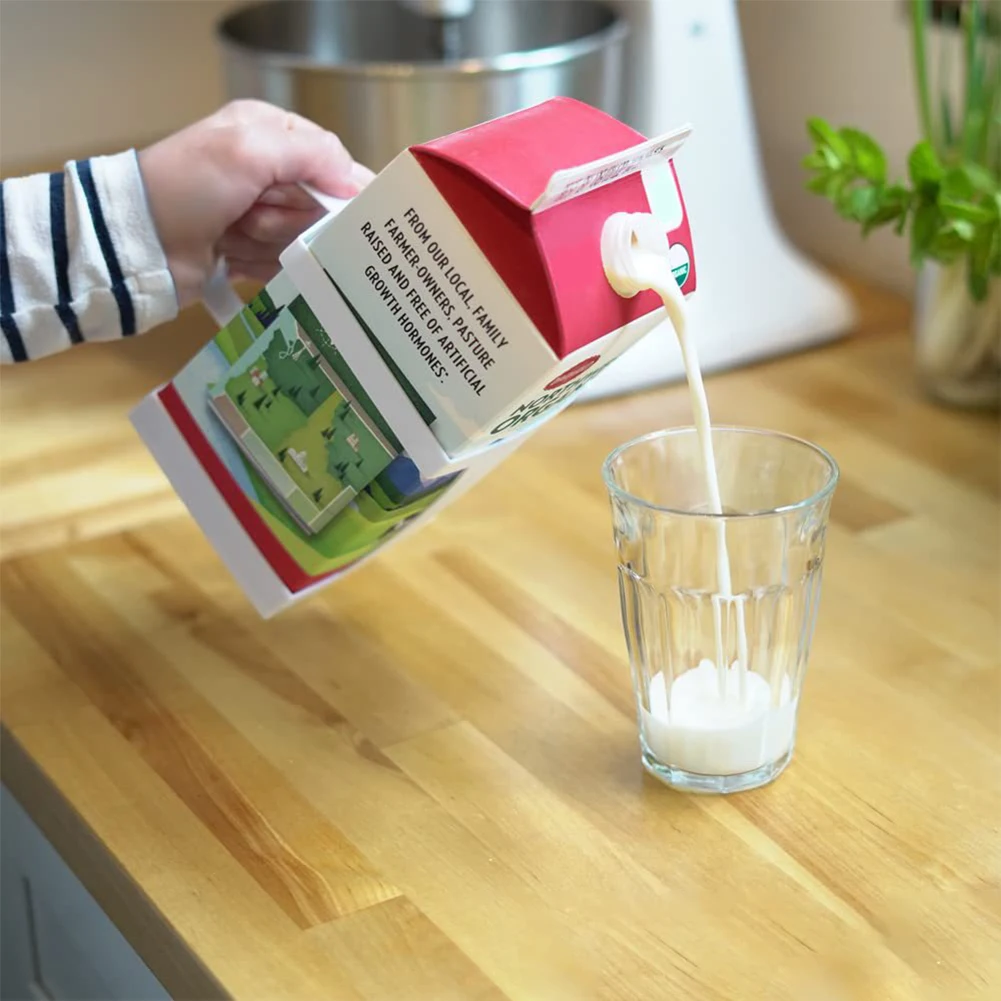 3D Printed Drink Carton Holder with Handle Half Gallon Milk Carton Holder Reusable Beverage Carton Holder for Home Restaurants