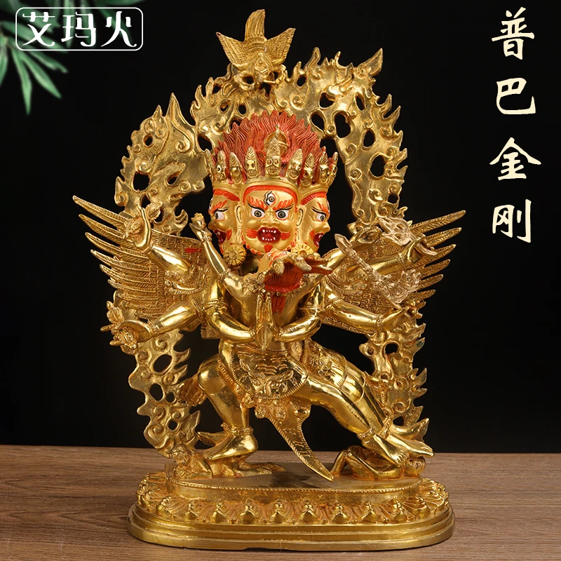 

Статуя Puba King Kong декоративная Xizang Zong имитация Непала ручная работа полностью позолоченная Защитная статуя 10 дюймов