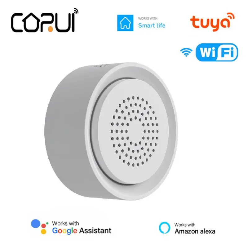 

CORUI Tuya WIFI Smart Sound And Light Alarm Siren Sensor Smart Life Remote Control Siren Alarm Sensor For Alexa Google Home