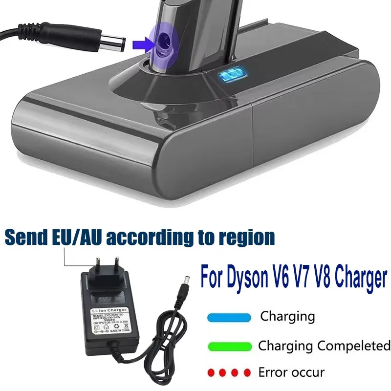21.6V Rechargeable Battery Charger Spare Batteries for Dyson V6 V7 V8 Series Handheld Vacuum Cleaner 100%