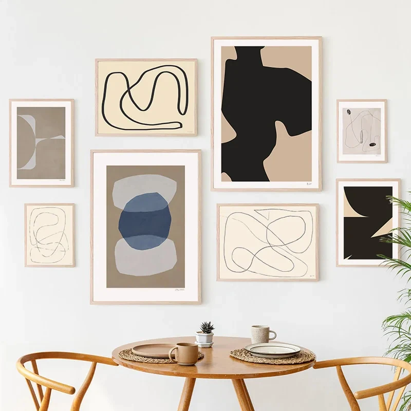 Minimalist Style Abstract Line Posters And Prints Geometric Canvas Painting Modern Wall Art Living Indoor Room Home Decoration
