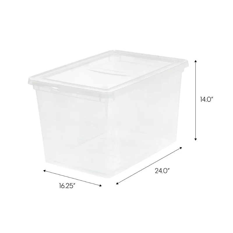 Mainstays 17 Quart Plastic Stackable Closet Storage Box - Clear - Set of 6