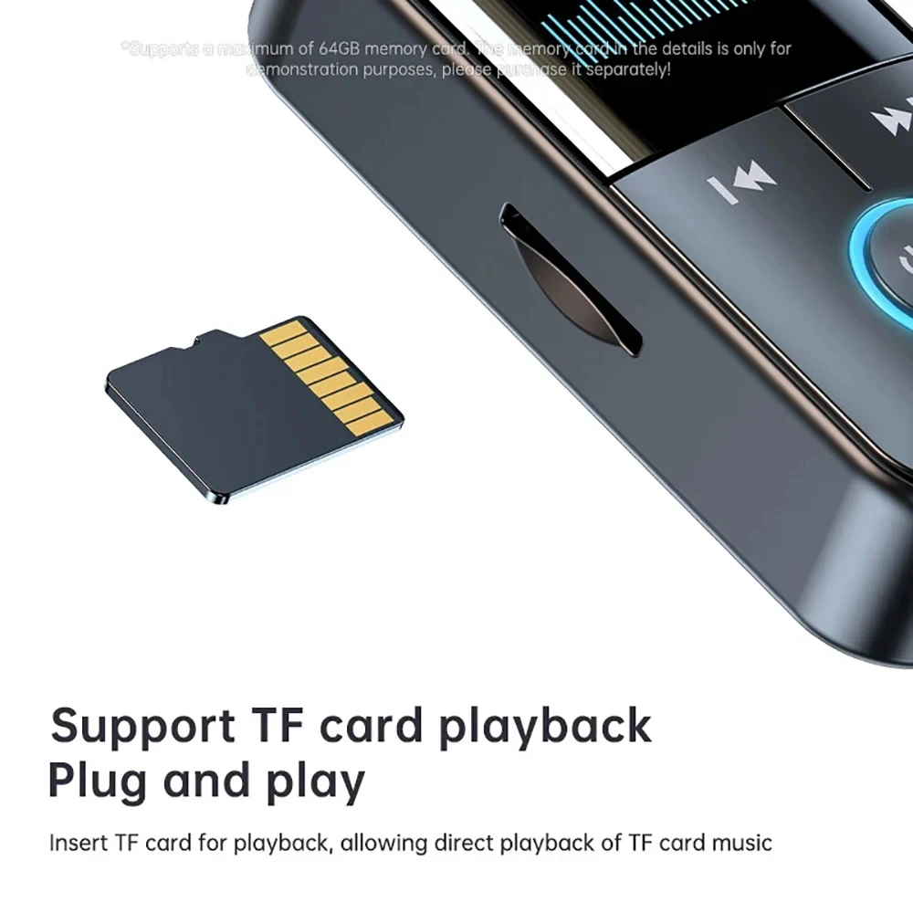 Bluetooth Adapter Bluetooth 5.4 Adapter Transmitter Receiver Wireless Audio Car Music Headphone Speaker PC TV 200mA Battery Support TF Card