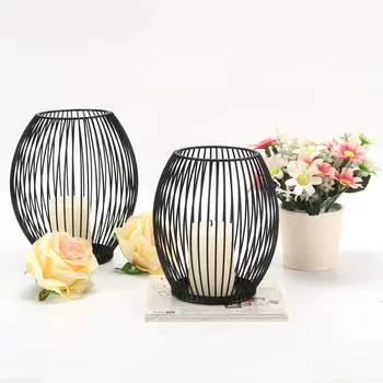 New Style Oval Candlestisk Simple Candle Holders Decor for Table Party Vintage Home Decor Chandelier 1/3Pcs Set Candel Holder 2