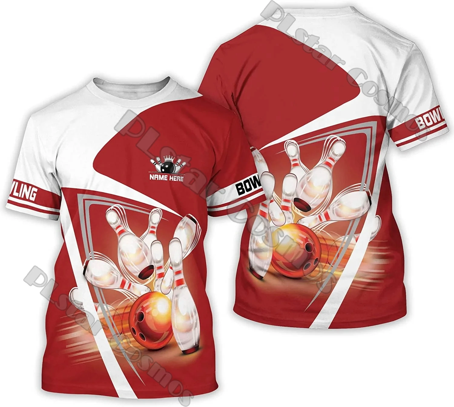 Sommer Neueste Herren t-shirt Personalisierte Name Bowling Spieler 3D Voll Gedruckt Unisex Casual T-shirt Geschenk Für Bowling Liebhaber DW205 – Detail 25