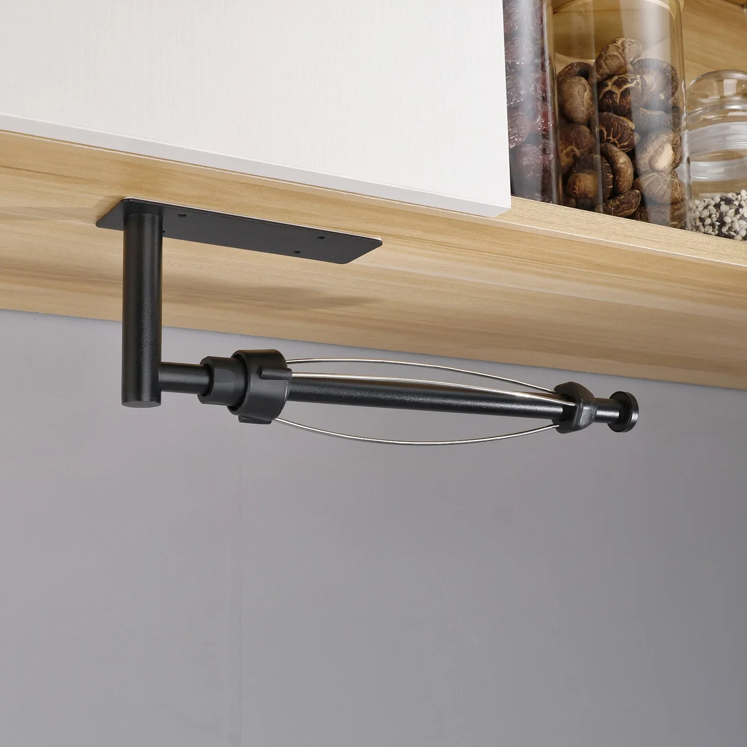 Description Picture 4 of itemStainless Steel Paper Towel Holder Punch-free Bathroom Toilet Paper Holder Storage Rack Kitchen Organizer Adhesive Wall Mount