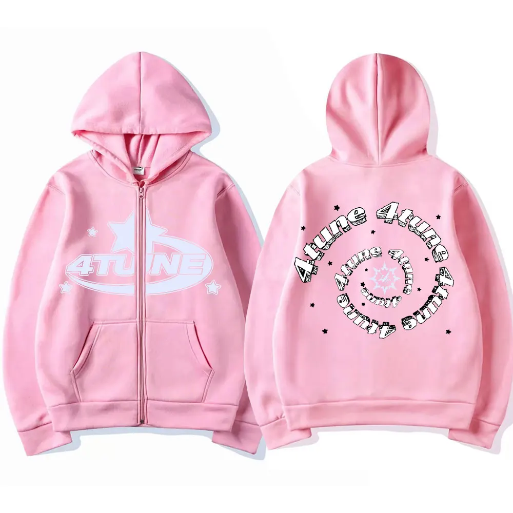 4Tune Graphic Zipper Hoodie Unisex Fashion Casual Sweatshirt