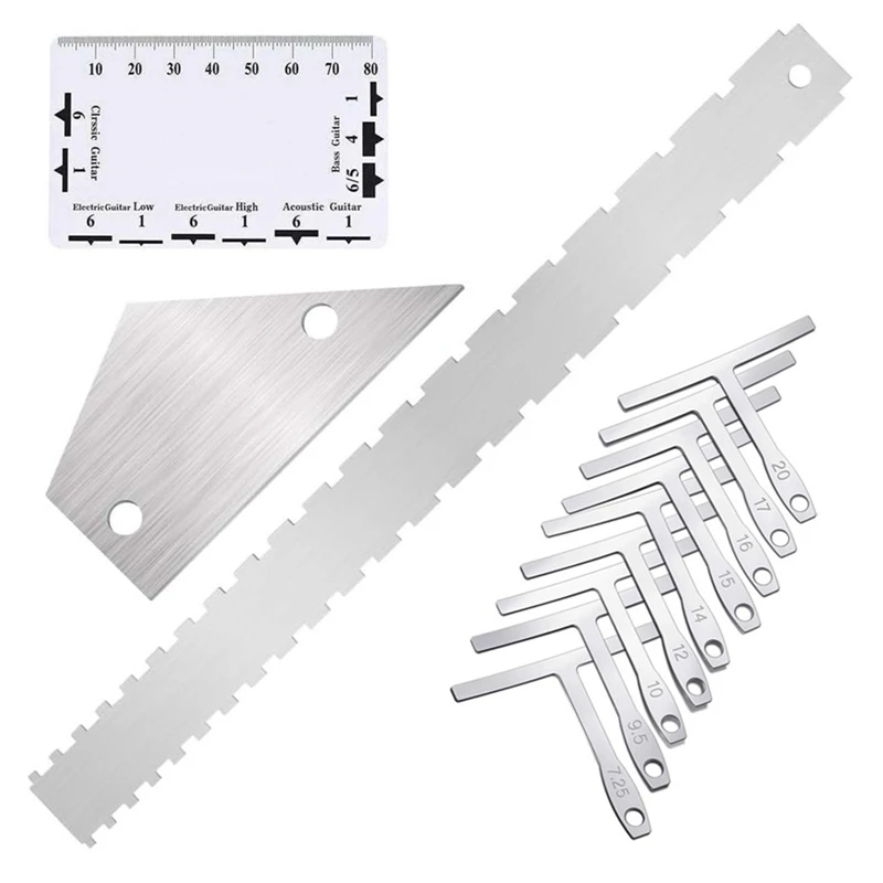 

1 компл. Набор измерительных инструментов для гитары, линейка для струн гитары, нижний радиус струны, манометр, инструменты для ремонта гитары
