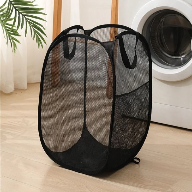 Compact Pop-Up Mesh Laundry Hamper – Breathable & Space-Saving Basket