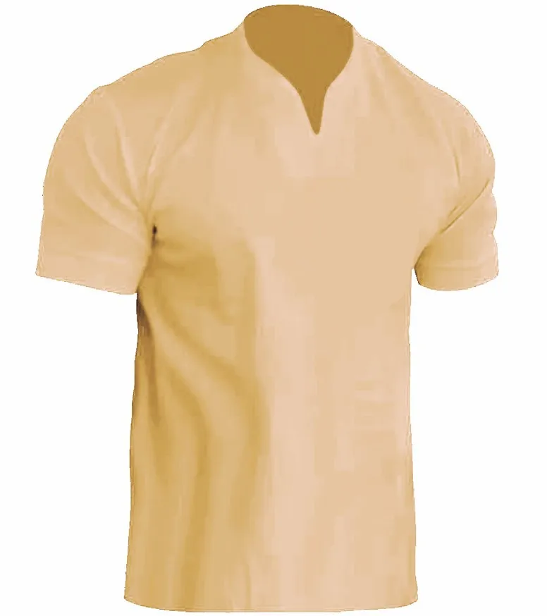 Description Picture 6 of itemMen's Fitness Large Size Sports T-Shirt Elastic Cotton Pocket Short Sleeve Summer V-neck Polo Shirt