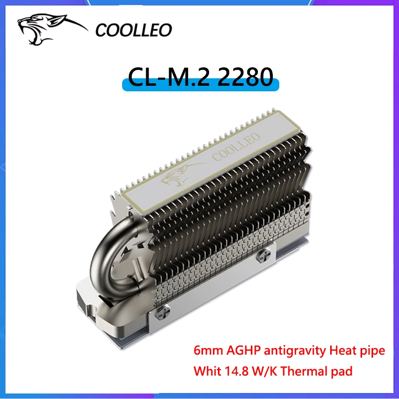 Radiador do Refrigerador do Coolleo-ssd Hr09 M.2 2280 M.2 Movimentação do Estado Sólido Dissipador de Calor Inteiramente Galvanizado Soldadura do Refluxo Aghp Heatpipe