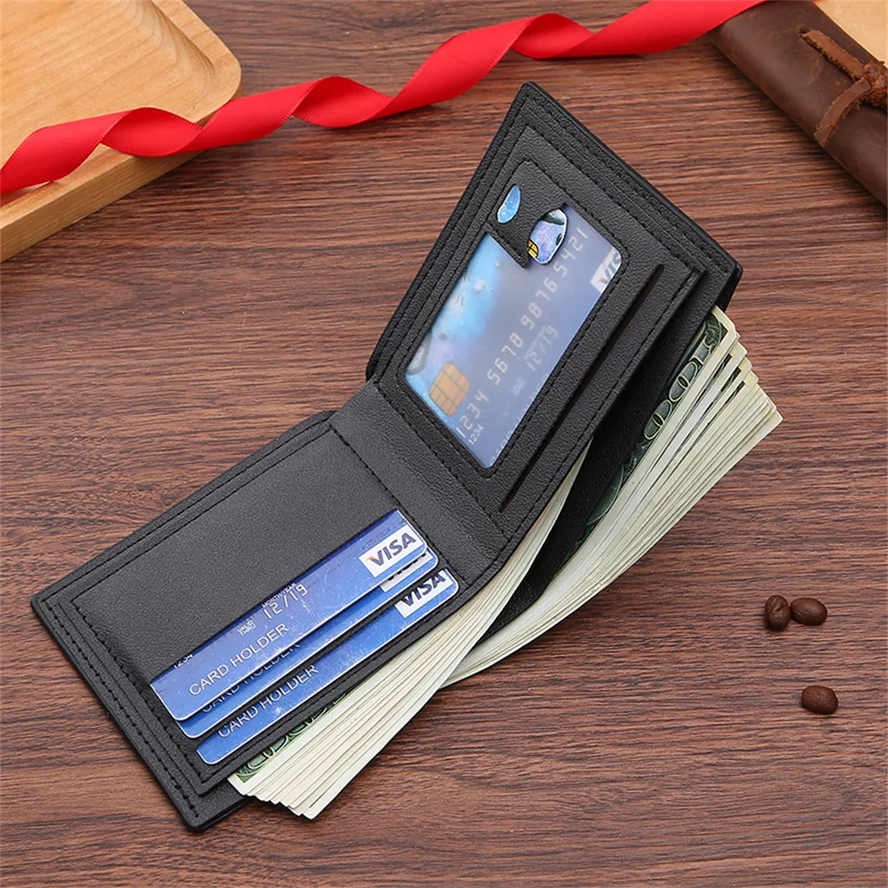 New Multi Card Short Men's Wallet,Creative Fashionable Embossed Horizontal Business Push,Star Spangled Casual Money Clips Bag