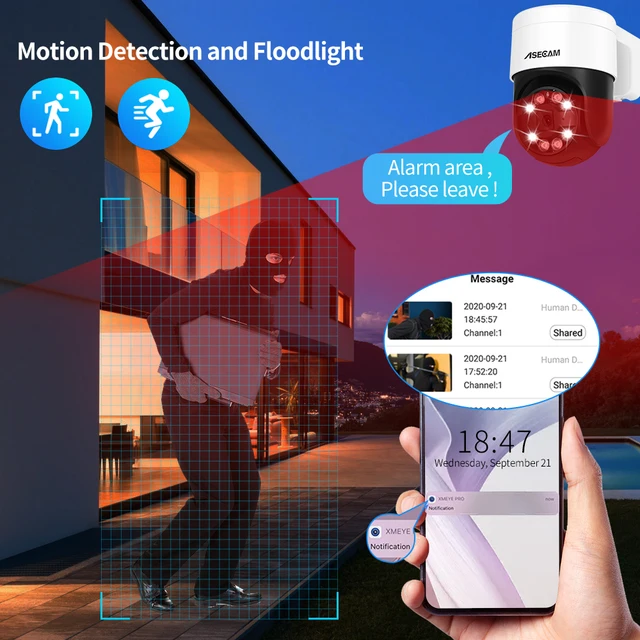 8MP 4K PTZ IP Camera Face Detection Audio POE Outdoor H.265 Onvif CCTV RTSP Color Night Vision AI Street Security Camera Xmeye 6