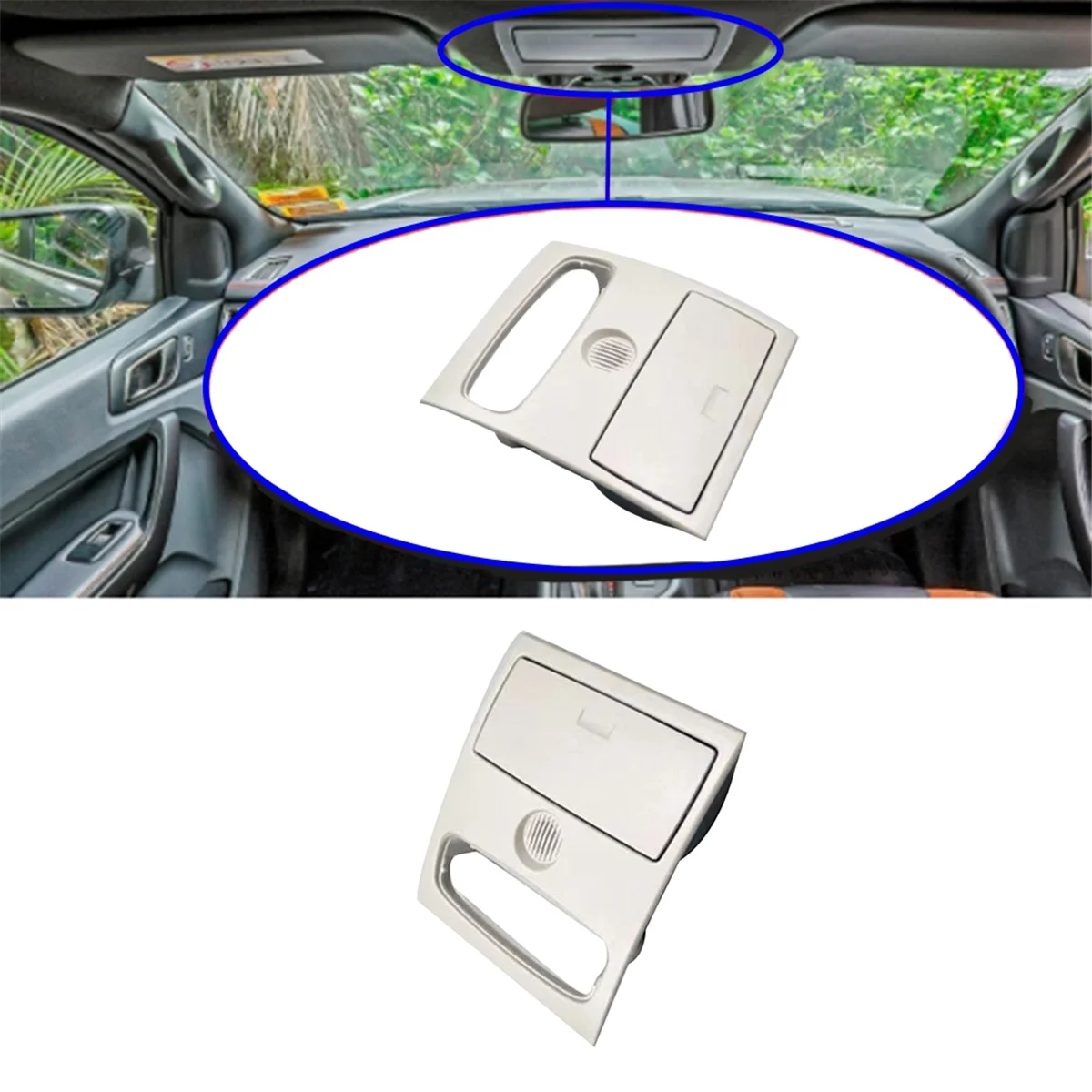 Car Front Roof Reading Lights Cover Spectacle Case Trim for Ford Ranger Everest Mazda Bt50 2012- CN15-A519A58-AA