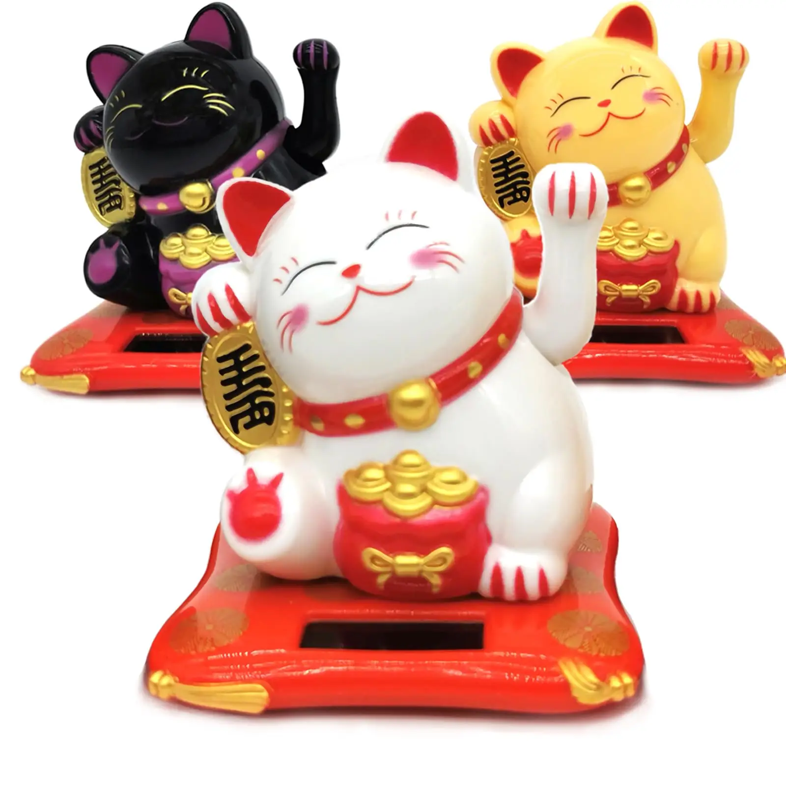 Fortune Cat Figurine 1Pc Mini 2.9inch Waving Hand Feng Shui Cat Decoration Opening Business Home Car Ornament Holiday Gift Home Decoration