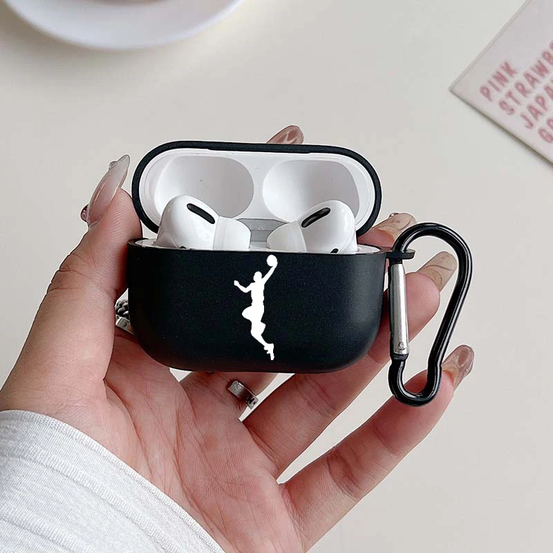 Black Shockproof Earphone Case for Airpods with Carabiner