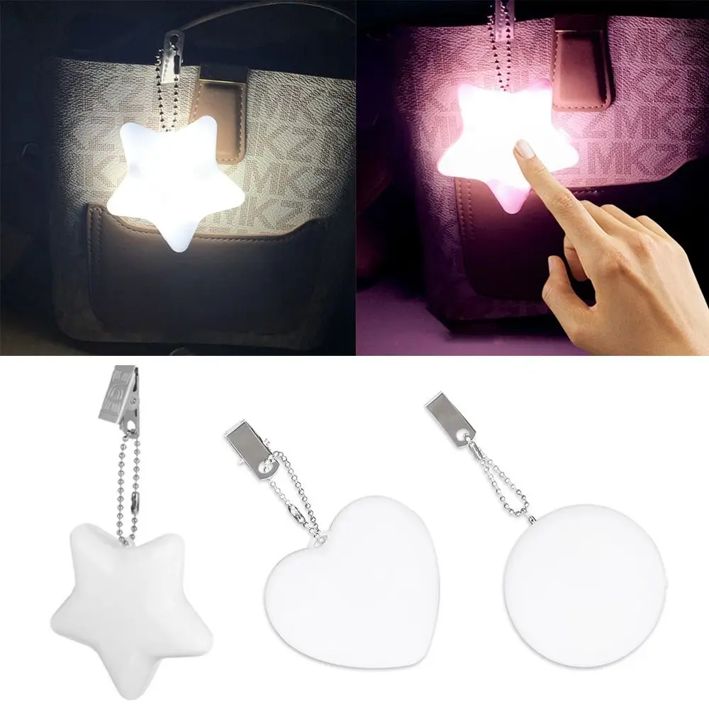Gifts Motion Sensor LED Handbag Lamp Touch Control Star-shape Purse Light Heart Shaped with Clip Handbag Light Camping