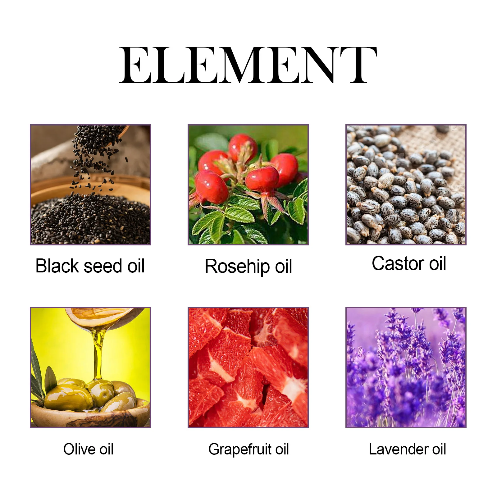 A skin-nourishing facial oil containing Rosehip, Castor, and Black Seed essential oils.