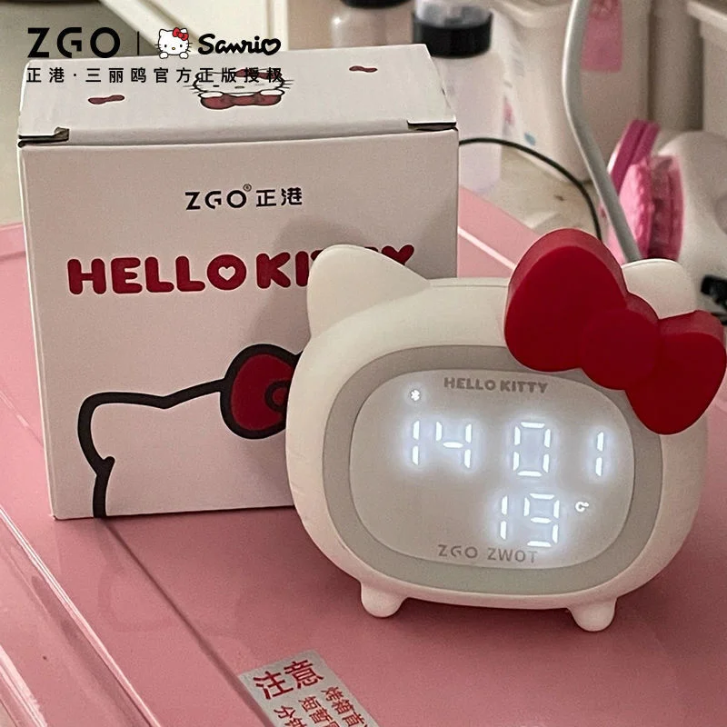 

Sanrio Cartoon HelloKitty Bluetooth Smart Audio Alarm Clock Led Display Night Luminous Decorative Room Birthday Gift Small Gift