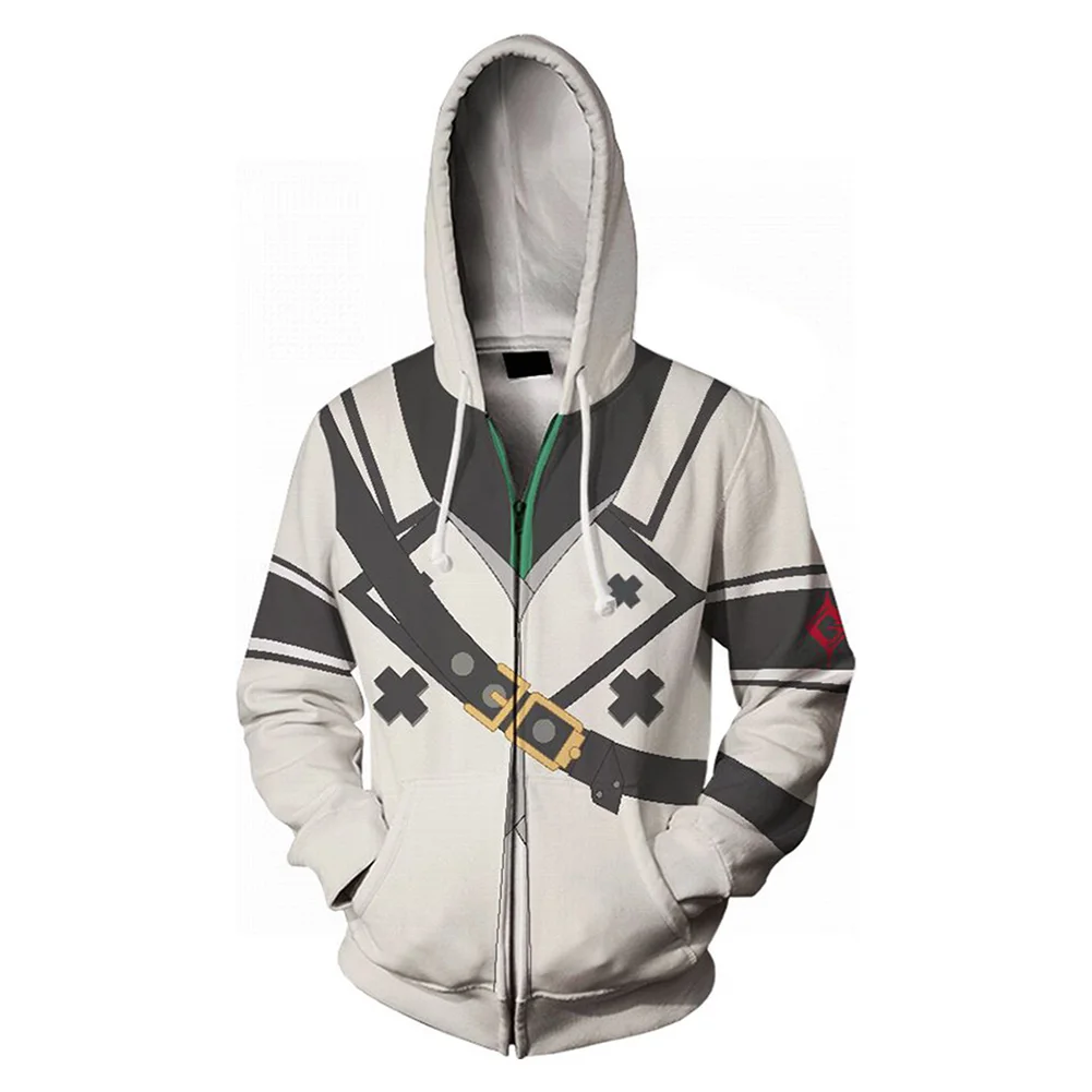 

Guilty Cos Gear Ramlethal Valentine Cosplay Hoodie 3D Printed Hooded Sweatshirt Zip Up Jacket Coat Men Women Casual Streetwear