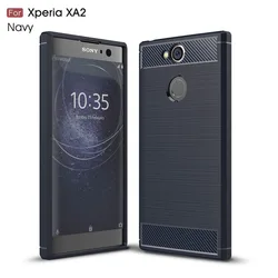 Carbon Fiber Soft Cover for Xperia XA2 (Navy Blue)