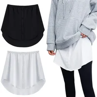 Detachable Mini Under Fake Skirt Shirt Extender Women Black White Fake Hem Tail Blouse Irregular Skirt Shirt Extenders Women 1