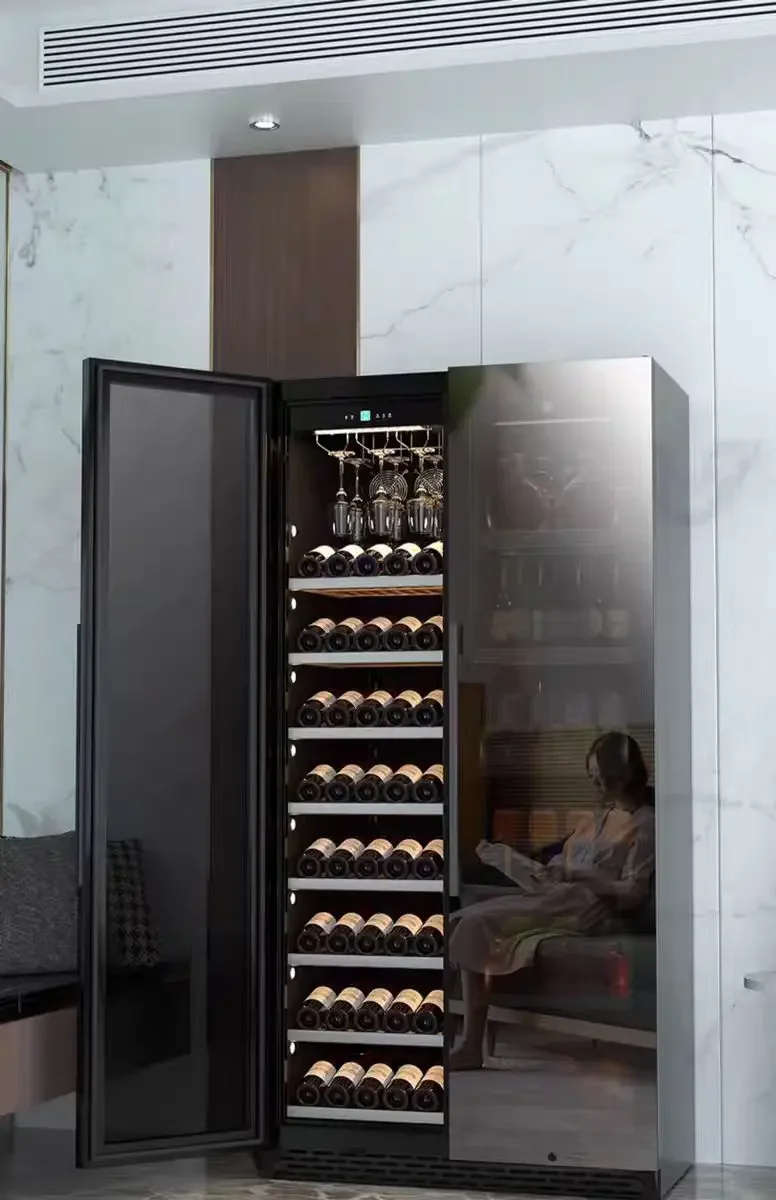 popular High End Electric Wine Fridge classic color Wine Refrigerator Dual Zone Fridge Cooler