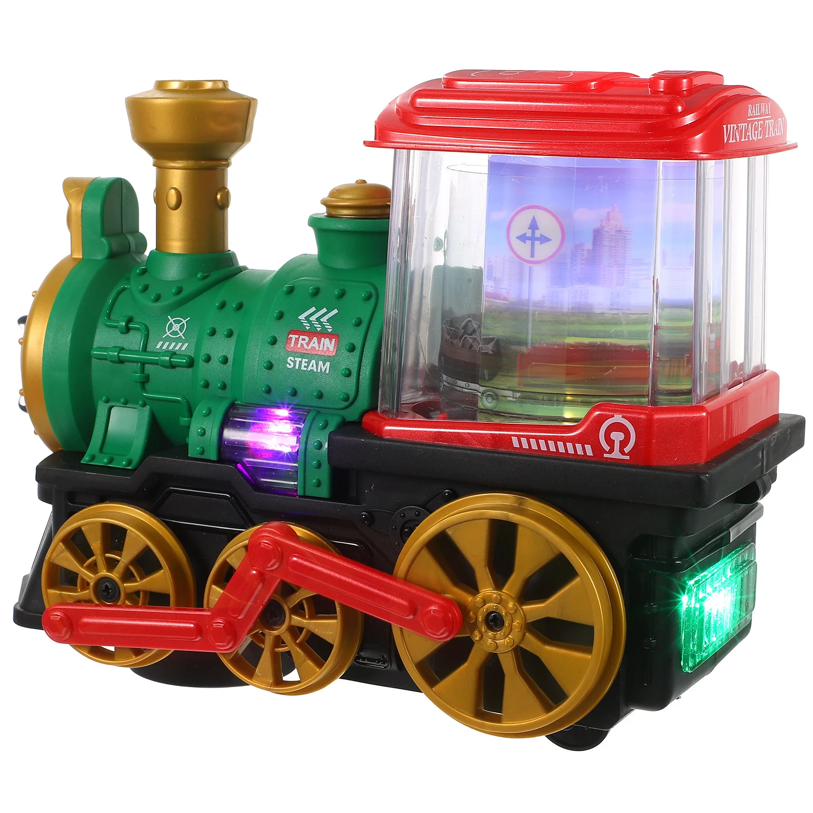 

Electric Train for Kids Classical Toy Train with Smoke Lights Steam Cartoon Train Plaything