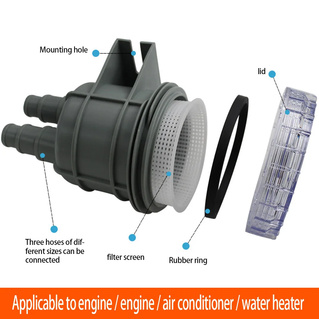 

Lightweight Mini Liquid Strainer Seawater Filter Good Sealing Kayak Accessories Detachable Marine Parts Simple Operation