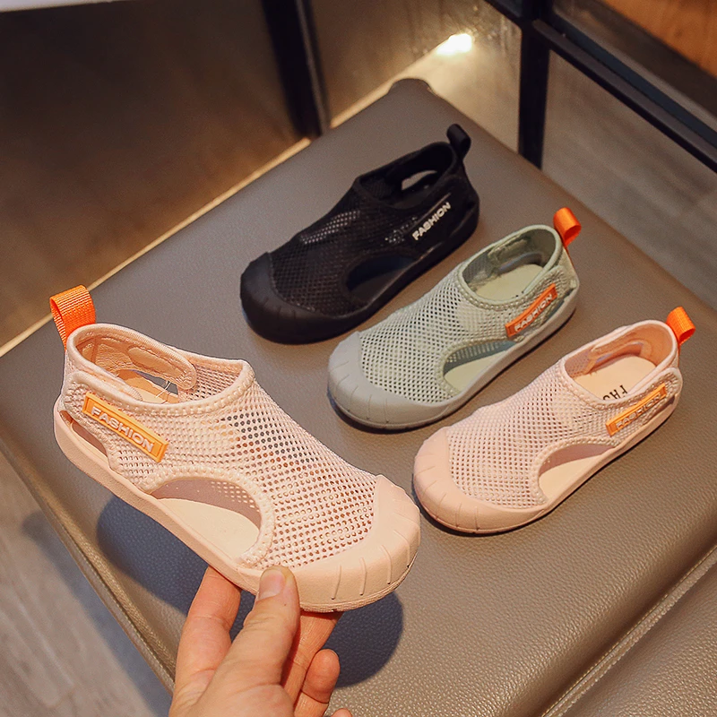 

Summer Boys Casual Shoes Breathable Mesh Girls Sports Sandals Soft-soled Kids Children Outdoor Shoes Student Sneakers Size 26-36