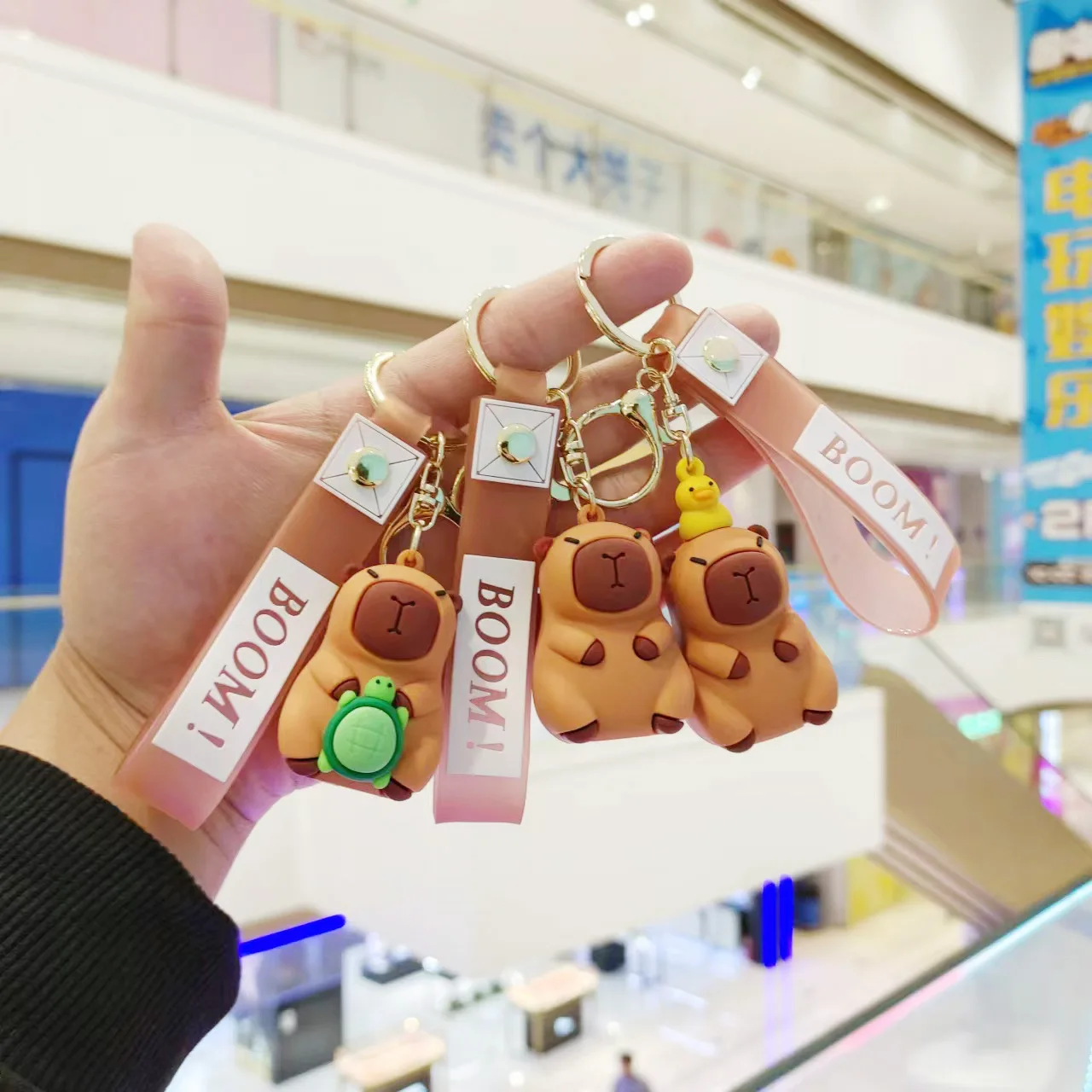 

Capybara Keychain Cartoon Funny Kapibara Figure Toys Pendants Keyrings Factory Supplier Kids Gift