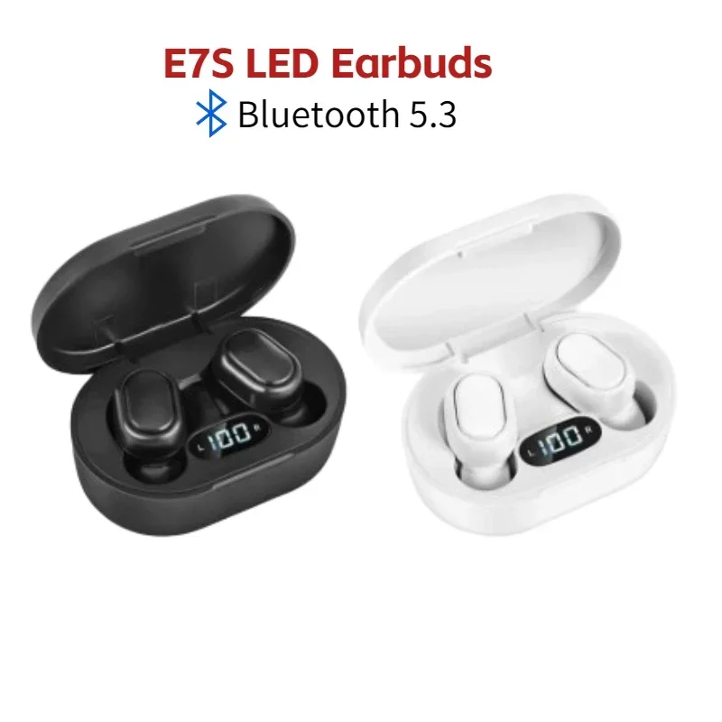 

TWS E7S Wireless Headphones with Bluetooth 5.3 Waterproof Sport Earphones LED Display Noise Cancelling Wireless Earbuds with Mic