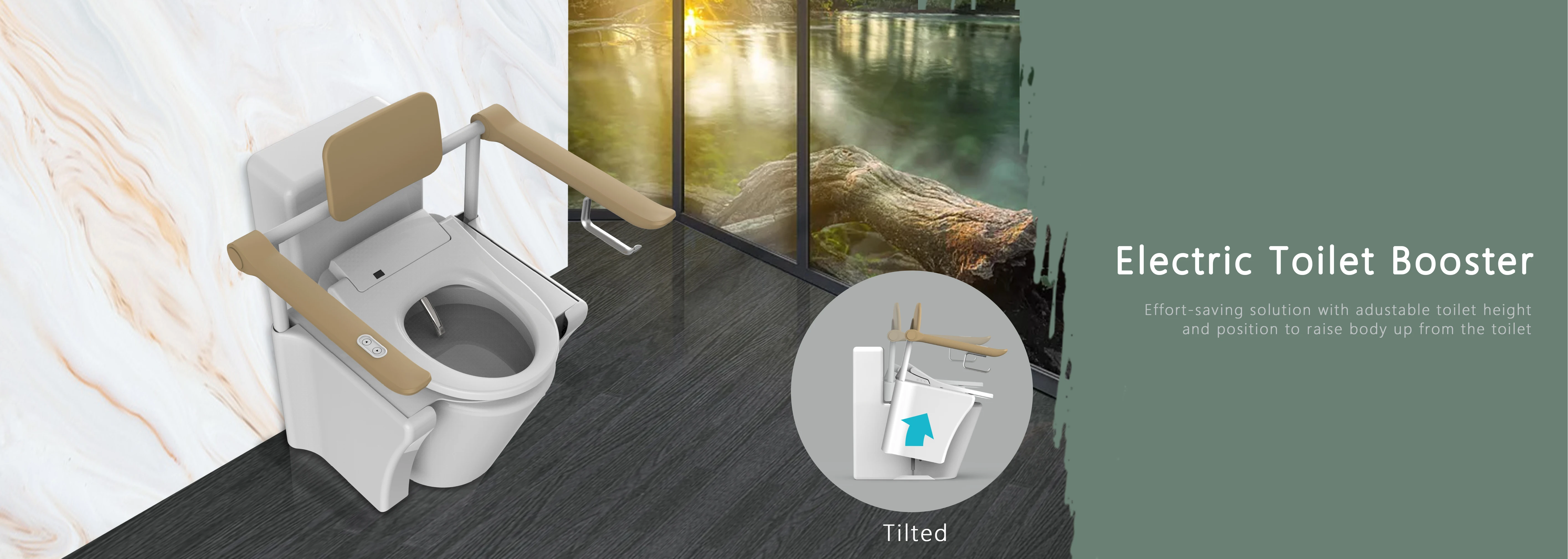 Mobillty Care Bathroom Modern Electronic Toilet Booster With Electric Bidet Seat And Ceramic Pan For Aging Groups Toilet Lifter 2
