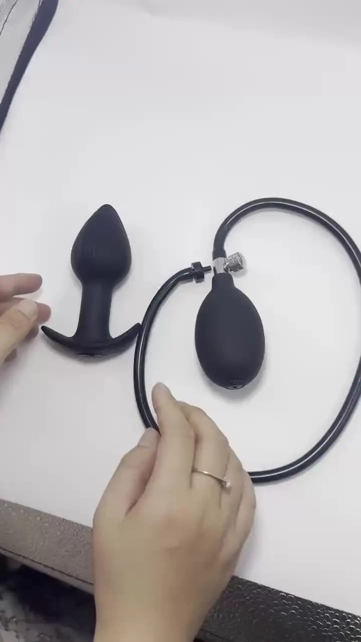 inflatable anal plug video Silicone anal bead butt plug – dildo prostate toys online main image 1