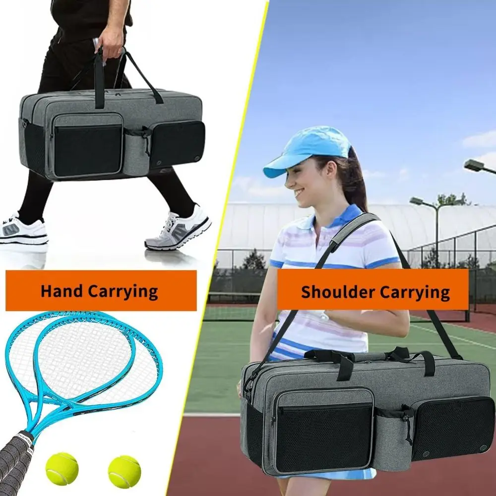 

Raquet Carrier Tennis Crossbody Bag Perfect Durable Gray Rackets Balls Bags Can Fit Shoes Large Capacity Travel Luggage Bag Men