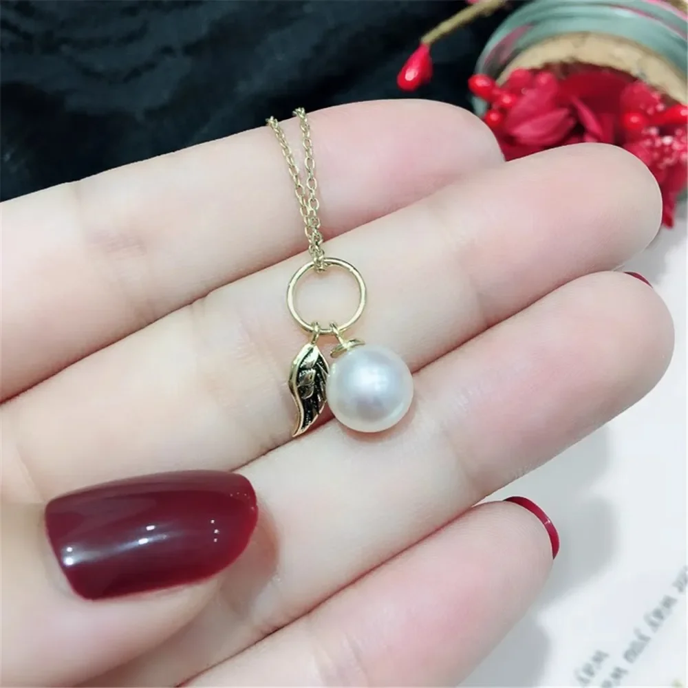 

DIY Pearl Accessories S925 Silver Natural Pearl Jade Exquisite Pendant Empty Tray Fit 8-10mm Round Oval Beads D297