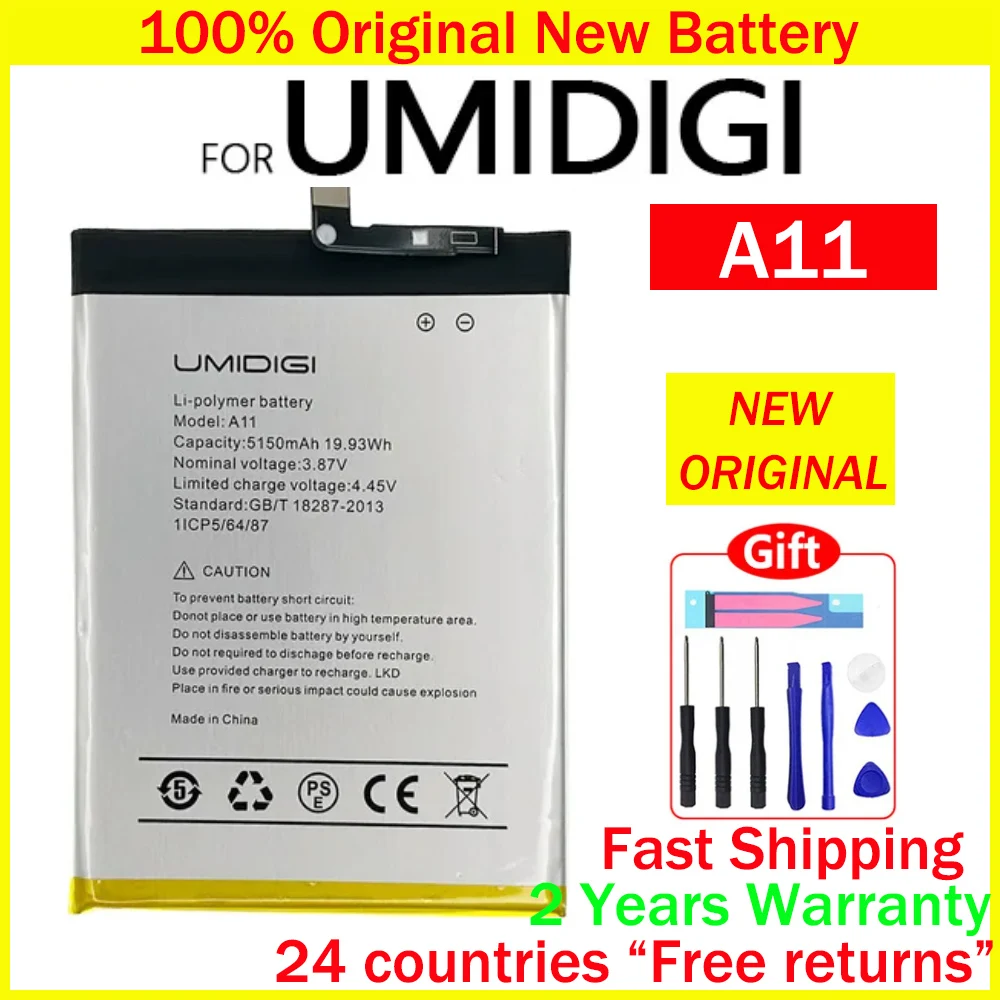 

New 100% Original 5150mAh Phone Battery For UMI Umidigi A11 A11S High Capacity Batteries With Tools+Tracking Number
