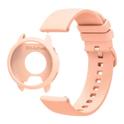 Silicone Case and Strap Set - Soft Protective Skin Cover and Wristband Replacement (Pink)