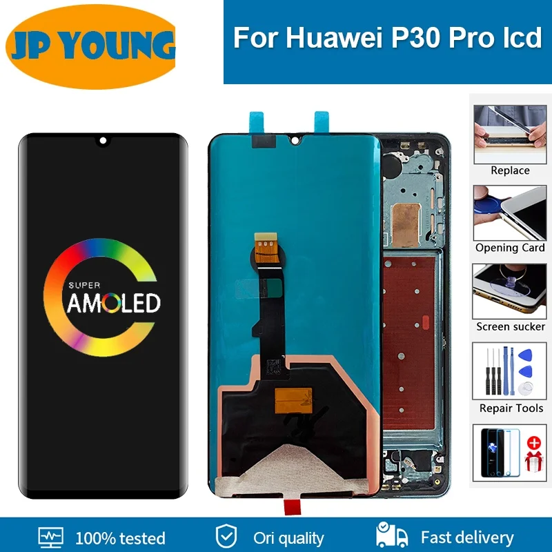 Lcd Originale Per Huawei P30 Pro Lcd Amoled Touch Screen Digitizer Panel Parts Per Huawei P30Pro Display Vog-L29 Vog-L09 Vog-L04