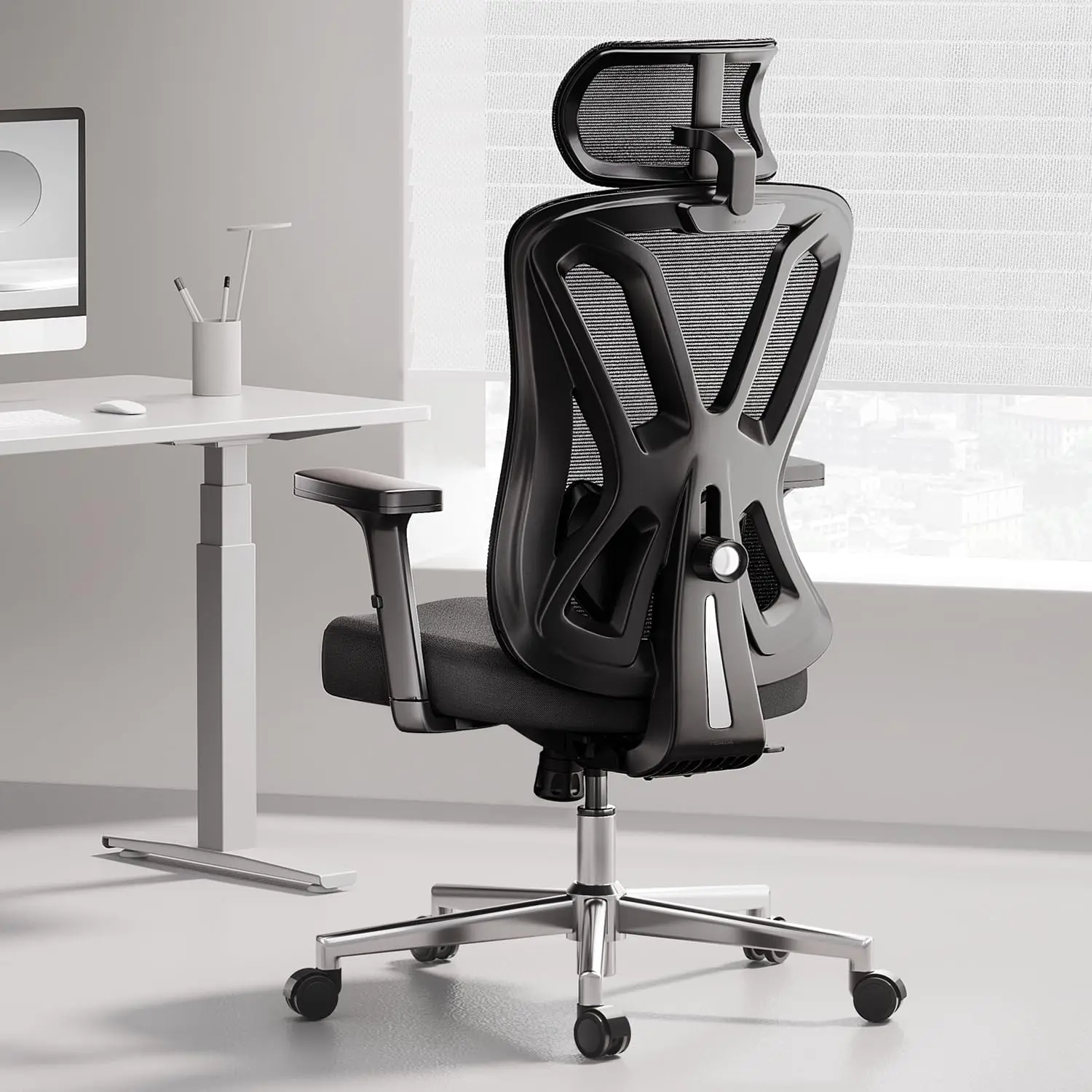 Sedia da ufficio ergonomica in rete Hbada, sedia da Computer con